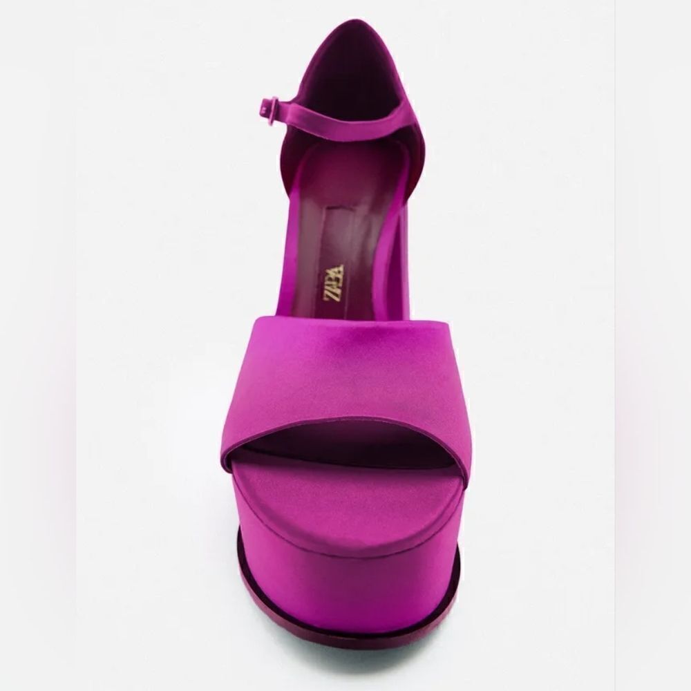 ZARA PLATFORM FUCHSIA HEELS - Picture 6 of 7
